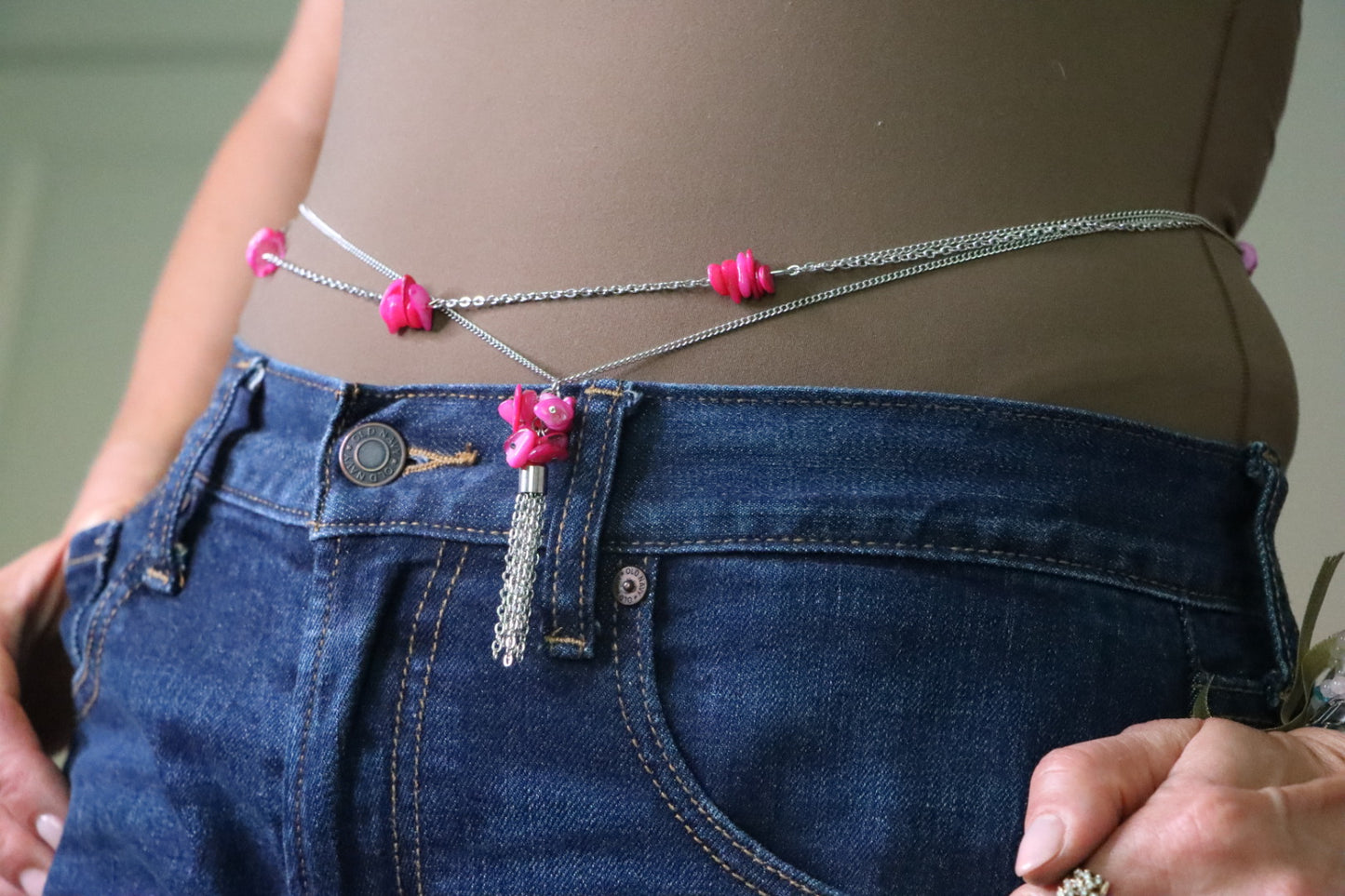 Raspberry Candy Chain Belt