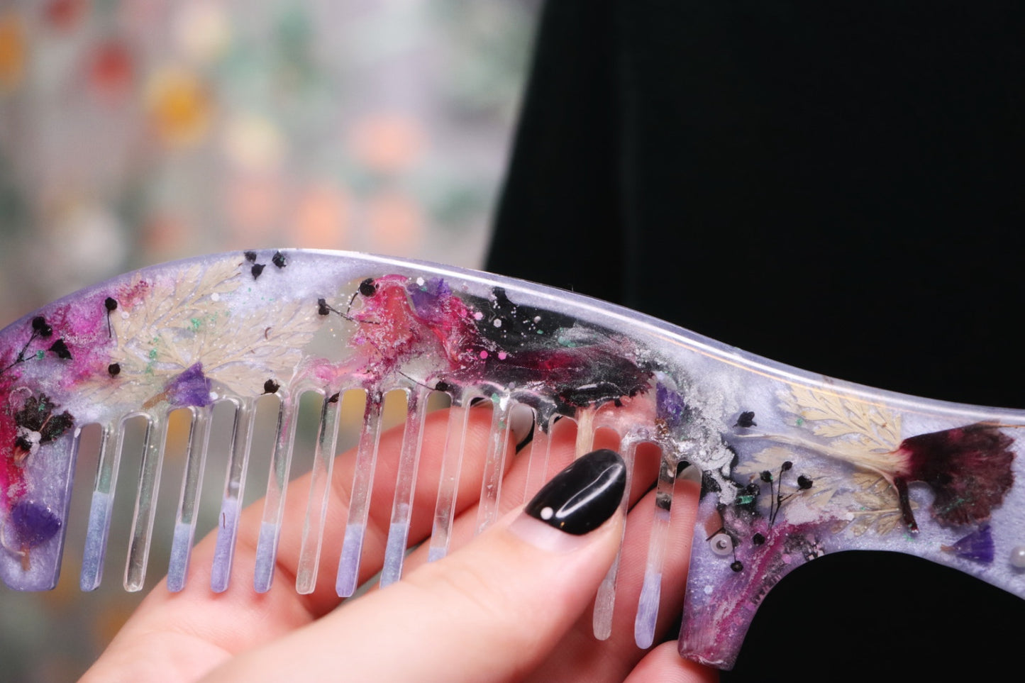 Moonlit Garden Ritual Hair Comb - shadow work, confidence, letting go of comparison + FREE hair magick guide e-book